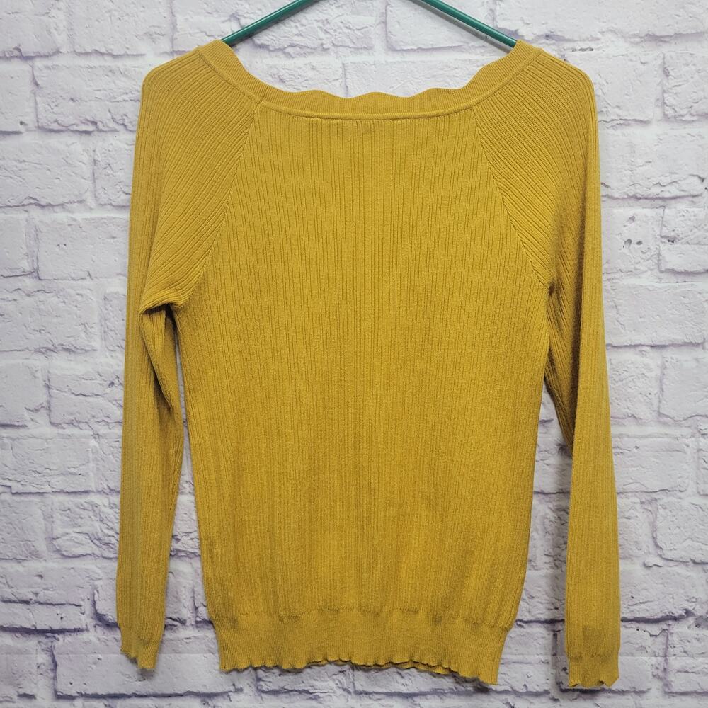Soft Surroundings Mustard Yellow Sweater Size S Punk Skater Granola Y2K Inspired - Picture 6 of 8